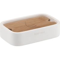Piattino Porta Sapone Bagno Bianco In Bambu' Alisso