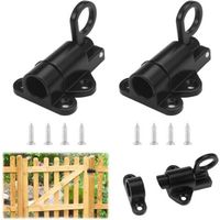 2 Pièces Loquet de Porte Exterieur,Verrou Porte à Rebond, Verrou Automatique,Loquet a Ressort pour Fenêtres,Remises,Chambres à Coucher,Portes en Bois,Portail Jardin,Portes de Placard (Noir)