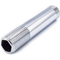 Laiton chromé raccords tuyauterie 1/2" longueur de 100mm mâle x mâle