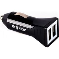 CARGADOR COCHE USB APPROX 2.4A NEGRO appusbcar21B