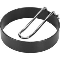 Anti-aanbak-ringvorm voor Het Bakken van Eieren Handige Ronde Eiervorm voor de Keuken, Bakaccessoires voor Het Maken van Ronde Eieren met Handvat, Roestvrij Staal Zwart
