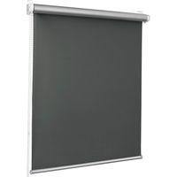 Store Enrouleur Occultant sans Perçage - (Largeur du tissu-4cm ) - avec Revêtement Argenté Isolation thermique Avec les Accessoires-Gris Foncé -35cmx160cm