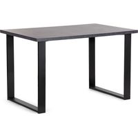KONSIMO Esstisch Esszimmertisch rechteckig Loft-Stil "CETO", Grau, laminierte Möbelplatte/Metall, Loft, 125x77x80 cm