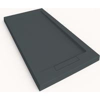 Steen Framed Slate Effect Shower Tray - Graphite Grey RAL 7016 90x170cm Graphite Grey Grate