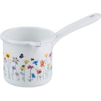 Riess Schnabeltopf Flora mit Stiel Ø10cm 0,75 Liter Emaille Country Induktion