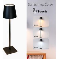 Lampe de table LED rechargeable tactile 1,5W IP44, noire 38cm