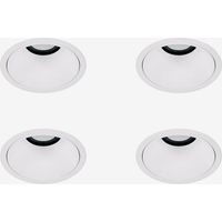 SKLUM Pack mit 4 LED-Einbau-Downlights mit runden Rahmen Ø8 cm aus Aluminium Luisiana Weiss