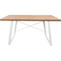 Svita – Bureau d'angle aspect noyer avec pieds en métal noir – Dimensions 140 x 60 x 75 cm – Charge max 50 kg – Montage facile