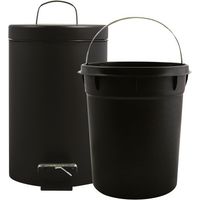 Bidone nero da 3 litri con pedale e secchio rimovibile - Msv