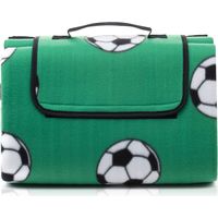 Amago Coperta da Picnic, 150 x 200 cm, Fronte: 100% Pile in PES, Retro: Rivestimento in Alluminio - Disegno Calcio