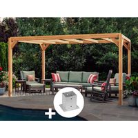 Pergola en bois lamellé-collé Lille 600 x 400 cm + 6 supports poteaux - Maderland