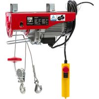Arebos – Palan électrique 100/200kg 500W – Câble acier 3mm – Vitesse 8m/min – Hauteur levage 12m – Télécommande avec arrêt d'urgence