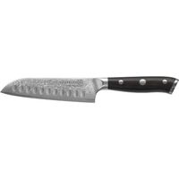 Couteau Santoku Kohersen Elegance en bois d'ébène, manche de 12,7 cm, en acier de Damas