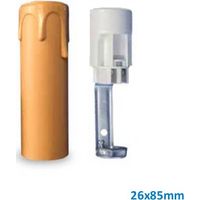 Portalampada + coprilume E14 26x85mm crema GSC 2203363