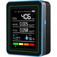 Innenraum-Luftqualitätsmonitor, 5-in-1 tragbarer Lufttester für CO2 VOC HCHO Temp Luftfeuchtigkeit für Haus, Auto, Pflanzen, Haustiere uvm.