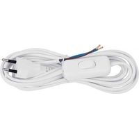 Flachkabel Int. + Stecker Weiß 2m - Weiß, ELECTROBILSA