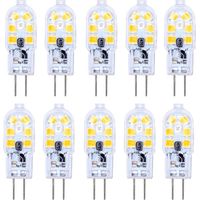 Ampoule LED G4 12 V 2 W blanc froid 6000 K, 200 lm, équivalent halogène G4 bipolaire 10 W/20 W, lampe LED G4 12 V AC/DC pour camping-car/hotte de cuisine, non dimmable, lot de 10