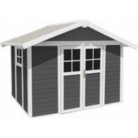 casetta da giardino in pvc grosfillex "deco 7" bianco e grigio-verde 370x298x250 cm - cod. 22907140