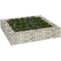 Vidaxl – Lit surélevé gabion en acier galvanisé 100x100x20 cm – Rempli de pierres pour bordure élégante – Stable et durable pour jardin et terrasse