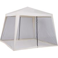 Carpa de jardín 3x3 m avec 4 panlaterales mosquitera y cremallera protección UV imperméable patio extérieur crema