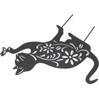 Dekorative schwarze Katzenfigur, hohles Design und robustes Metall für Garten, Terrasse oder Innenbereich