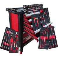 Defpro – Servante d'atelier 7 tiroirs – Charge 200 kg – Hauteur 97 cm – 4 roues avec frein – 71 outils inclus – Structure en acier robuste
