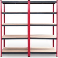 2er-Pack Metallregale CATTERHOUSE Rack Cargo Advance 90 - 90x40x180 cm Verzinkter Stahl und MDF mit verstellbaren Fachböden