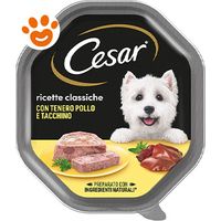 Cesar Dog Ricette Classiche con Pollo e Tacchino in Patè - Cesar Dog Ricette Classiche con Pollo e Tacchino in Patè - Vaschetta Da 150 Gr