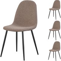 Lot de 4 chaises 45x54x87 cm en tissu taupe - YUNO