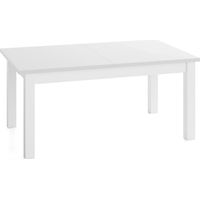 Esstisch Ausziehbar Rechteckig – Platzsparend, Verlängerbar 140 × 80 cm bis 180 cm – Weiße Holzbeine – Hergestellt in EU – Weiß