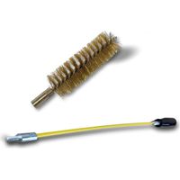 Ecouvillon LAITON Condenseur Lot de 10 avec 1 tringle flexible 48 cm Ø 22 mm Raccord laiton taraudé M6 femelle Torsade en acier galvanisé Brosse nettoyage Kibros 4TCL22Tx10