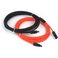 Connecteur et raccord de panneau solaire,2 x câble d'extension photovoltaïque, pv1 - f 6,0 mm ², 1m/ câble, connecteur mc4 IP67, 14awg (noir + rouge) pour panneaux solaires photovoltaïques, e