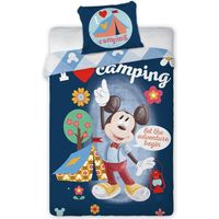 Set di biancheria da letto 140x200 Topolino Topolino 7668 in campeggio Adoro il campeggio in tenda federa 70x90