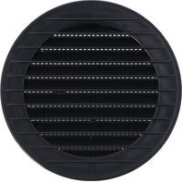 Runde Einbau-Lüftungsgitter mit Moskitonetz aus ABS in Anthrazitgrau Ø10cm Ø12,7cm EDM