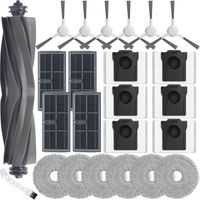 24 Stück Zubehör für Dreame L10s Ultra Gen 2 / L10s Pro Heat / X30 / L40 AE/Mova E30 Ultra Saugroboter,Bestehend Aus 1 Hauptbürste,6 Wischtüchern,4 HEPA Filtern,6 Seitenbürsten,6 Staubbeutel