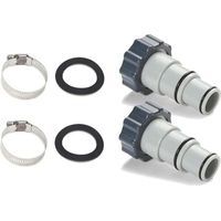 Adattatore filettato per fascetta stringitubo di ricambio (confezione da 2) per piscine Intex, compatibile con pompe filtro, cloratori e sistemi a sale con tubo filettato.