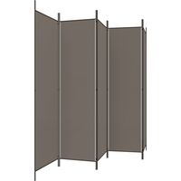 Biombo divisor de 5 paneles de tela gris antracita 250x200 cm vidaXL