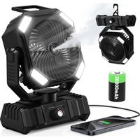Ventilateur Brumisateur Portable 20000mAh, Réservoir 300ml, Oscillation 45°-90°, Rotation 270°, Télécommande, LED, Ventilateur Camping Rechargeable pour Extérieur, Tente, Bureau