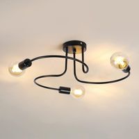 COMELY Industrial Ceiling Light, Retro Chandeliers, E27 Pendant Light, Black Ceiling Light Fixture Hanging Lamp for Living Room Bedroom Kitchen(Without Bulbs)