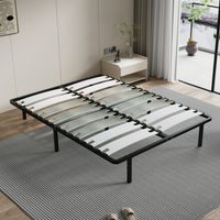 Teeno – Sommier 140 x 190 cm – 2 x 8 lattes en bois – 7 pieds en acier – Montage rapide – Pour adultes