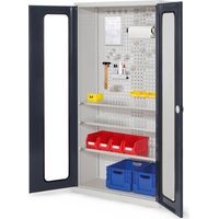 Kappes ®RasterPlan Werkzeugschrank 1950x1000m Modell 6 Tiefe 410mm Sichtfenstertüren anthrazitgrau