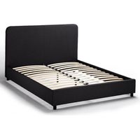 Komplett Großes Einzelbett aus Stoff mit Bettrost 120x190 cm Zurich - Schwarz