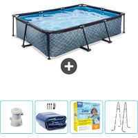 Exit-toys Piscina Exit Rettangolare - Effetto pietra - 300x200x65 cm - 7-pezzi SCB13