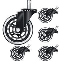 Roulettes de rechange pour chaises de bureau - Roulettes universelles de 12,7 cm (5 pouces), roulettes robustes, silencieuses, compatibles avec 98 % des chaises de bureau.