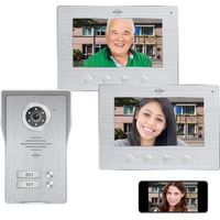 Interphone vidéo IP WiFi ELRO DV477IP2 pour 2 familles avec écran couleur 2x7 pouces et vue en direct
