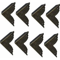 8 pièces Vintage Protecteur Décoratif d'angle en Fer protecteurs d'angle en métal pour Meubles De Protection d'angle De Meuble en Bronze pour Meuble et Boîte en Bois Coffret à Bijoux Bronze 707020mm,V