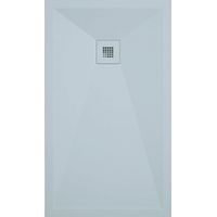 Mineralguss-Duschwanne extra flach ONDA Schieferoptik GRAU 90x120 cm Auslaufschutz in Farbe