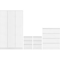 Malvern 3 Door Wardrobe Bedroom Set - White