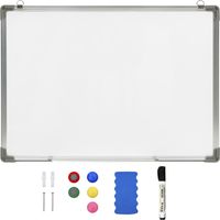 vidaXL Tableau blanc magnétique effaçable à sec Blanc 90x60 cm Acier