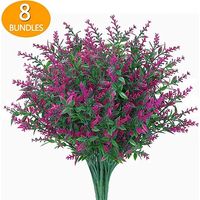 Lot de 8 arbustes et fleurs artificielles d'extérieur résistants aux UV-AquaForge